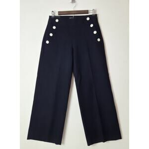 Banana Republic Blue Dress Pants Wide Leg Crop Size 2R NWT Cotton Blend